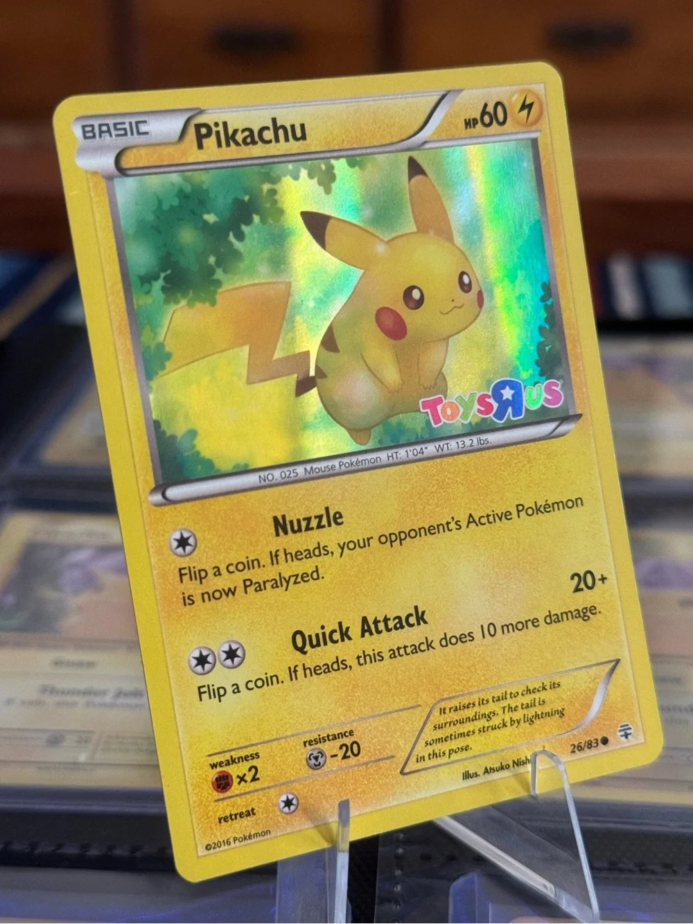 Pokemon Pikachu Toys R Us 2016 Stamped Holo Promo